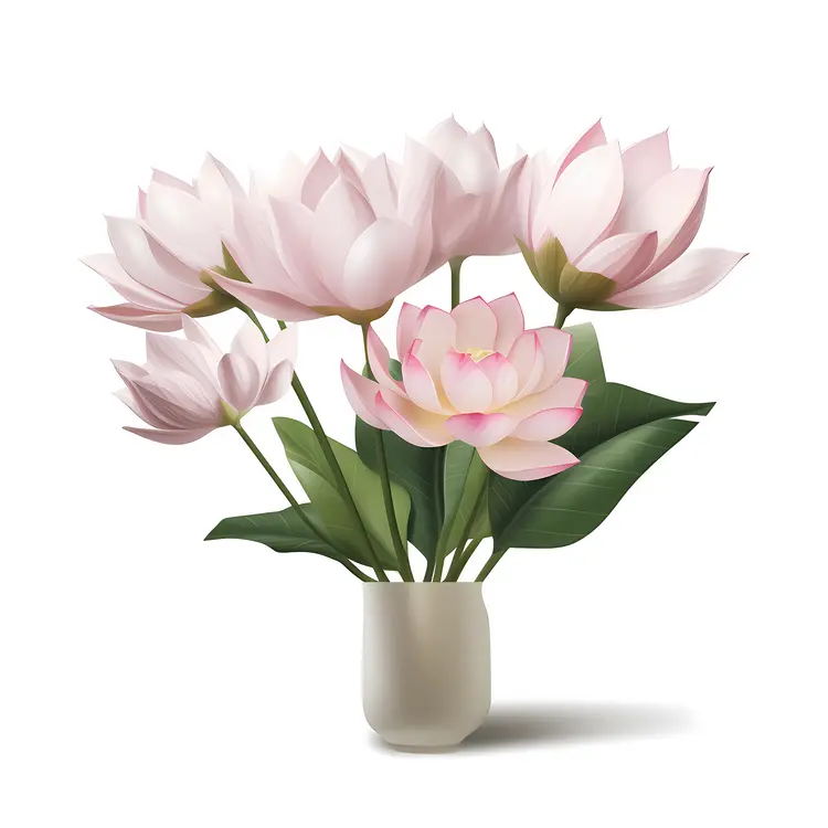 Beautiful Lotus Flowers in a Vase