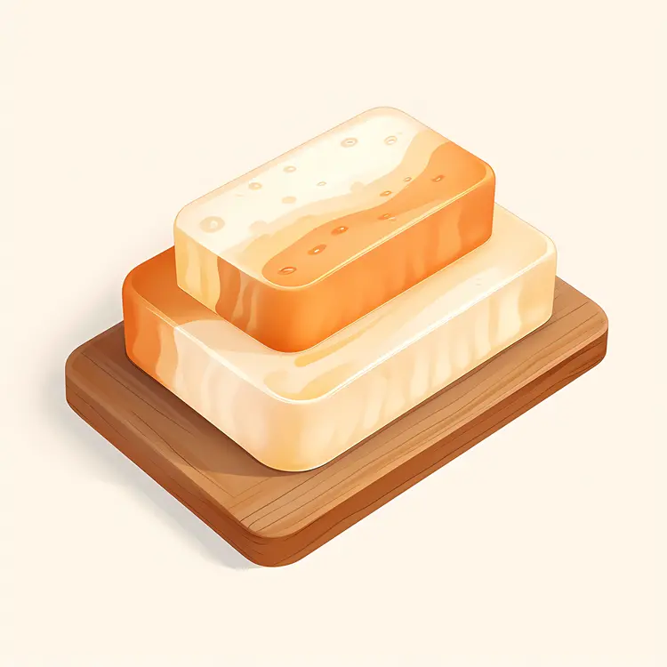 Stacked Natural Soap Bars on Wooden Board