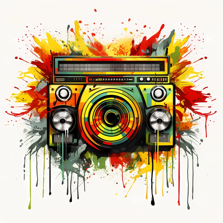 Colorful Retro Boombox