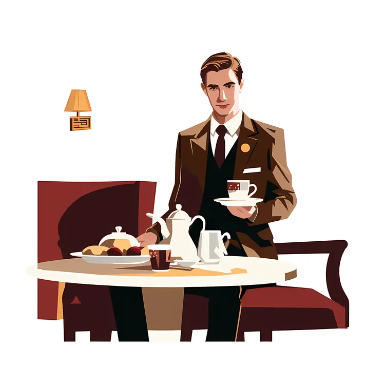 Waiter Serving Tea