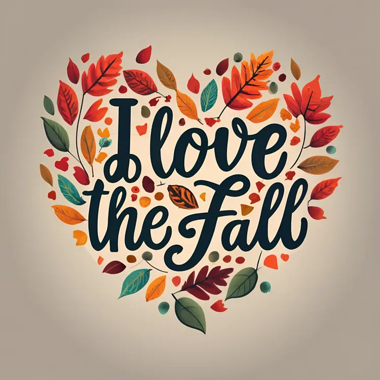 Heart Shaped Fall Leaves Art