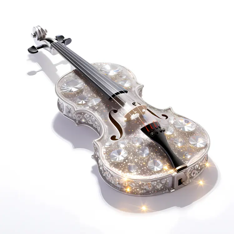 Sparkling Violin with Jewels