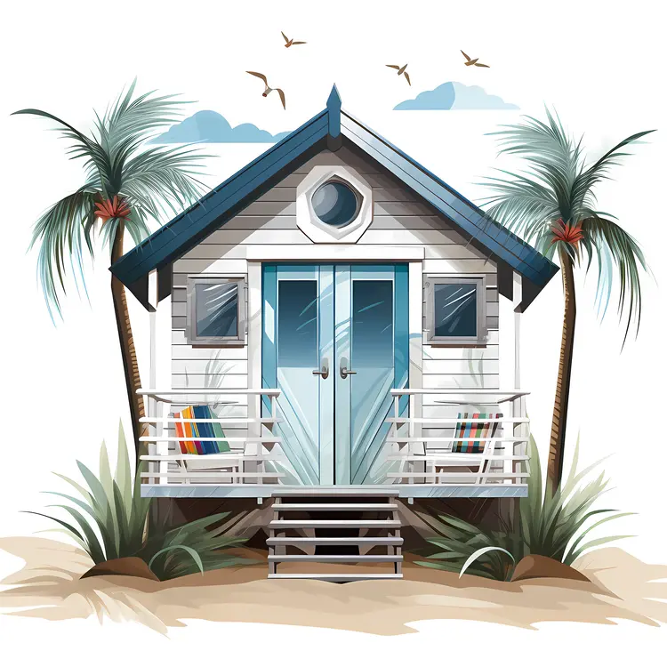 Small cute doodle beach house