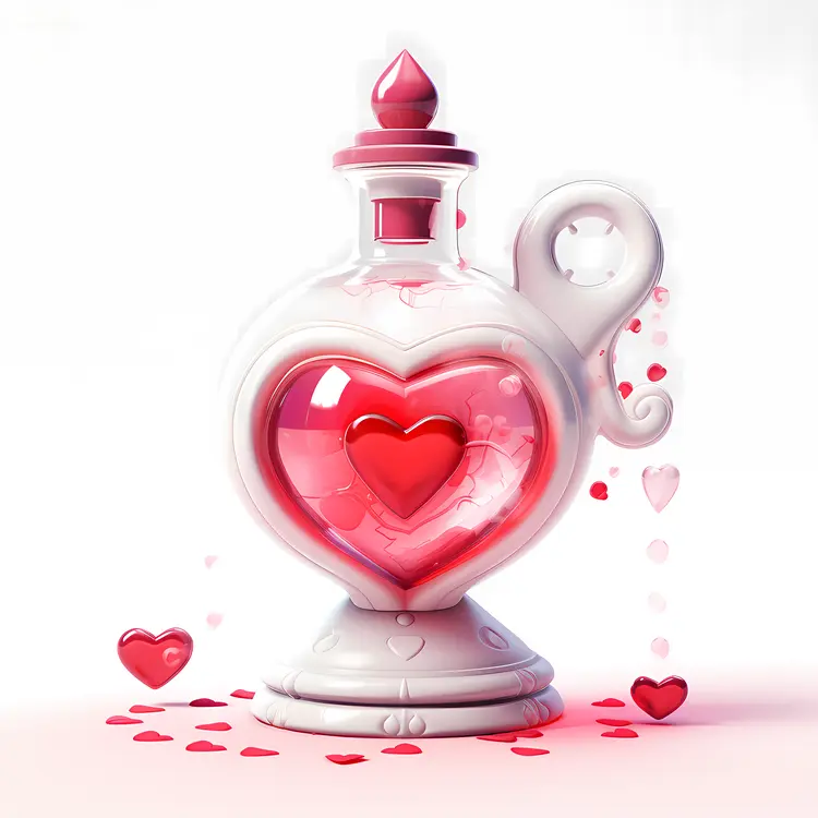 Heart Potion with Heart Handle