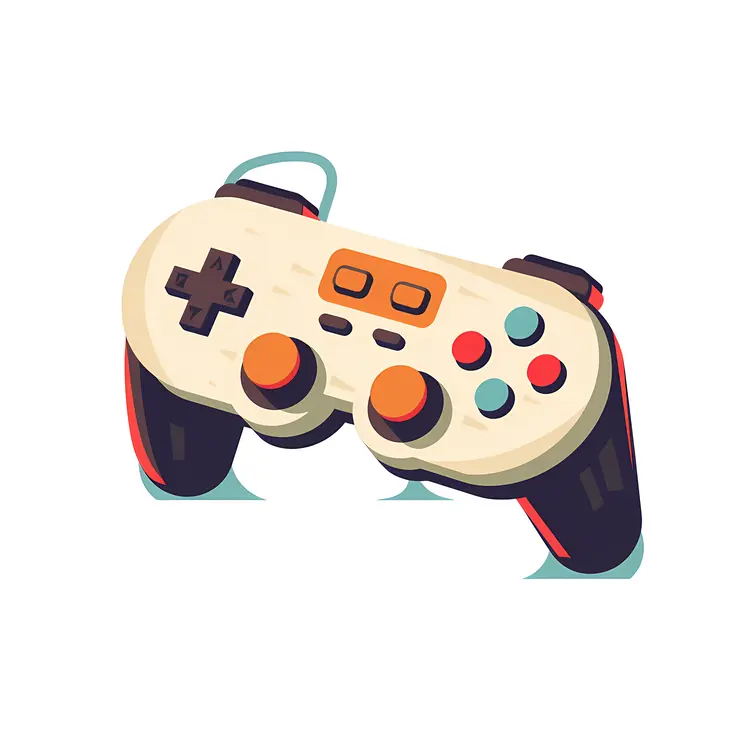 Retro Game Controller Illustration