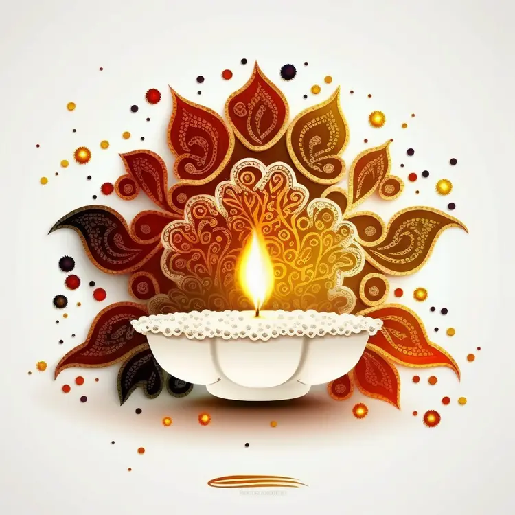 Decorative Diya Lamp for Diwali Celebration