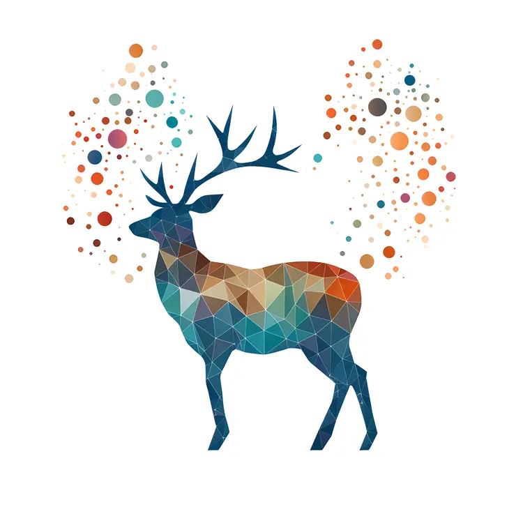 Colorful Geometric Deer Illustration