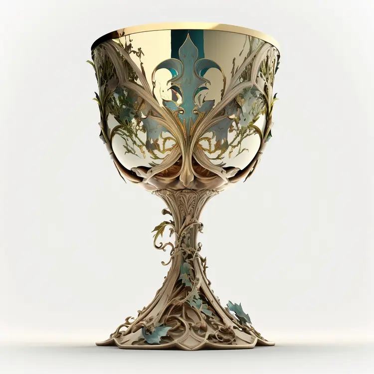 Ornate Gold Chalice with Intricate Design