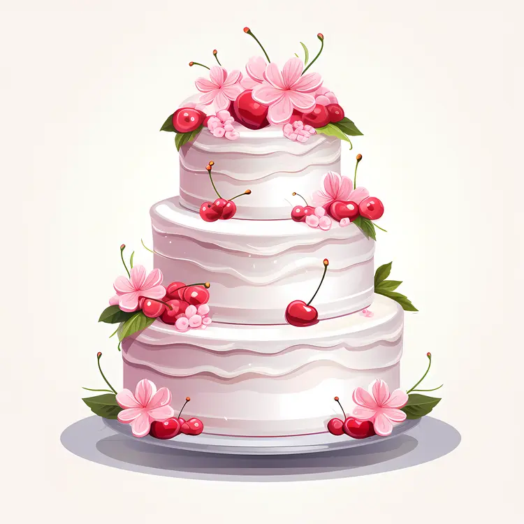 Sweet Cherry Wedding Cake