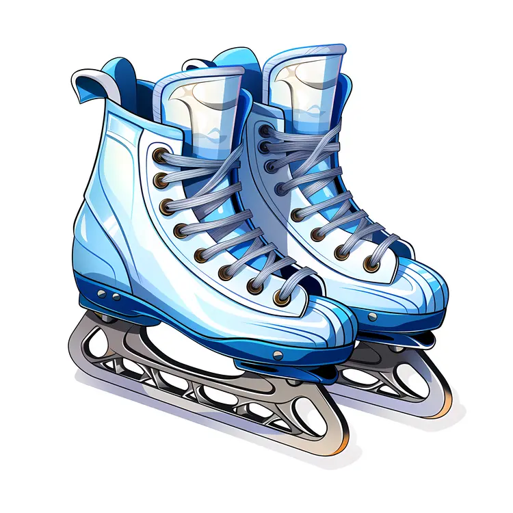 Blue Ice Skates for Winter Sports