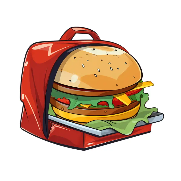 Juicy Burger in a Red Bag