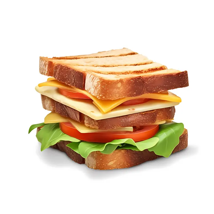Delicious Sandwich with Cheese and Lettuce