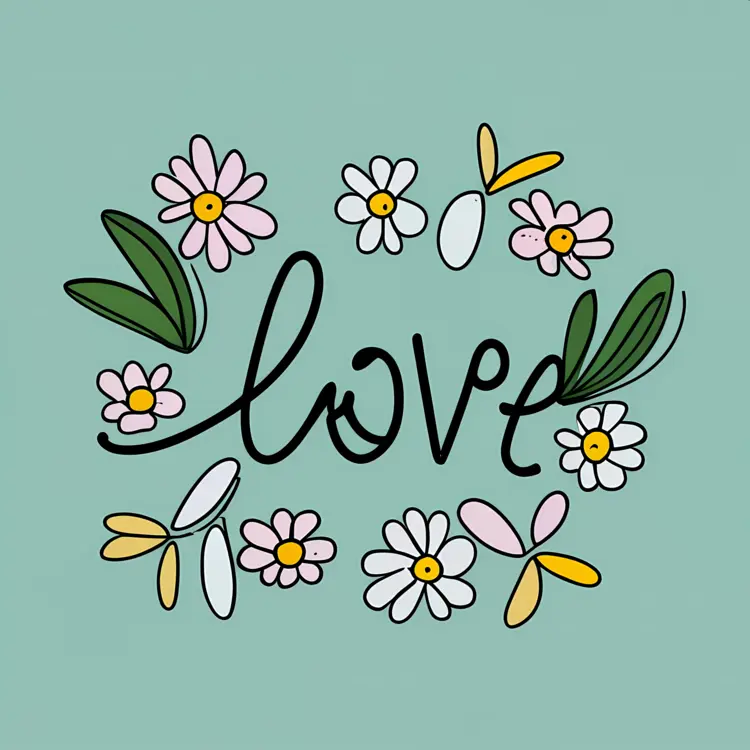 Love with Flowers Illustration