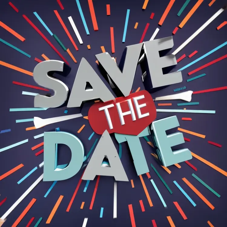 Save the Date Announcement with Colorful Background