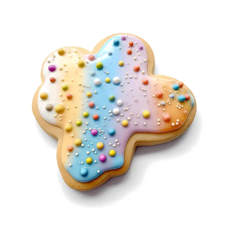 Colorful Iced Cookie with Sprinkles