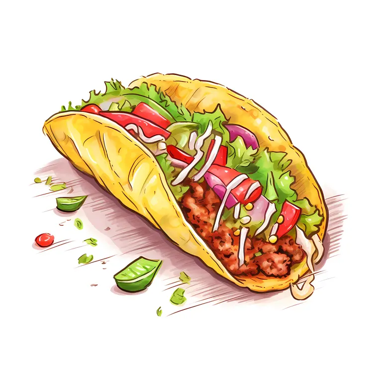 Delicious Taco with Fresh Vegetables