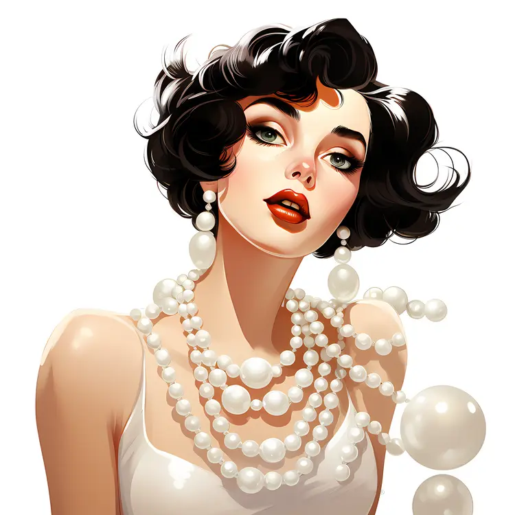 Stylish Woman with Pearls
