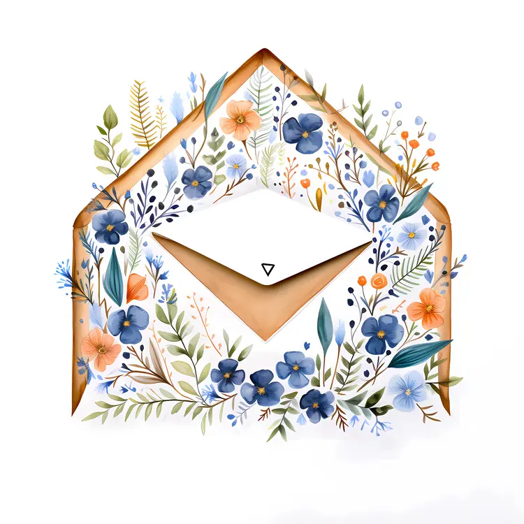 Floral Envelope with Spring Flowers
