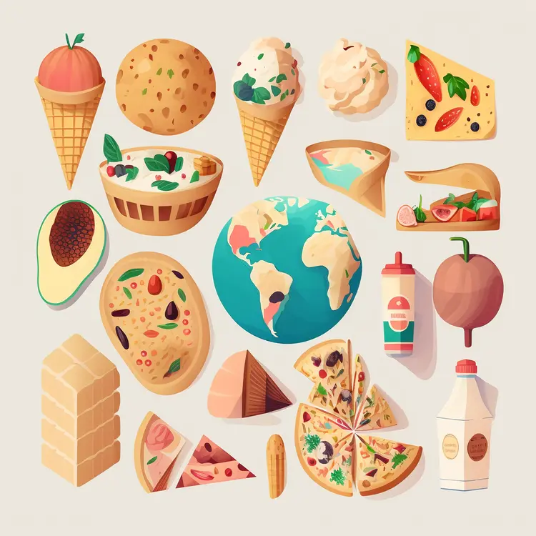 Global Cuisine Represented on a World Map