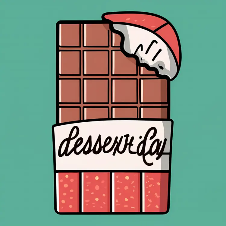 Chocolate Bar with Dessert Day Label
