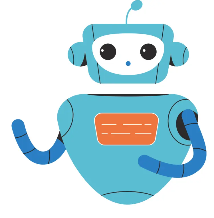 Cute Blue Robot with Orange Panel