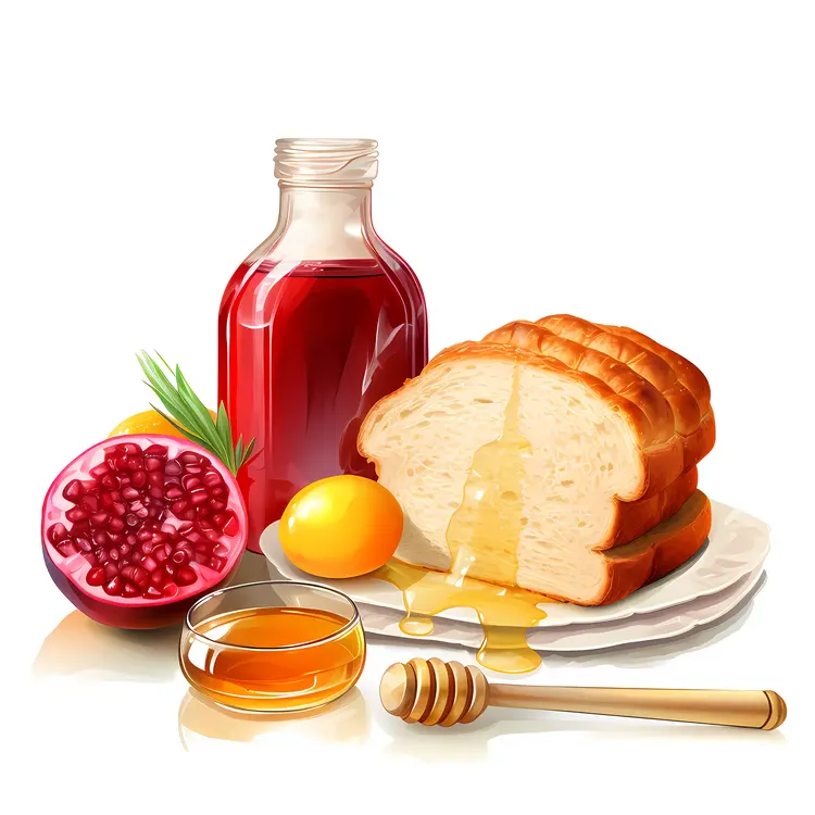 Delicious Bread with Honey and Pomegranate for Rosh Hashanah