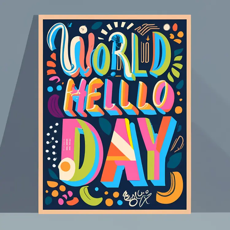 World Hello Day with Colorful Design