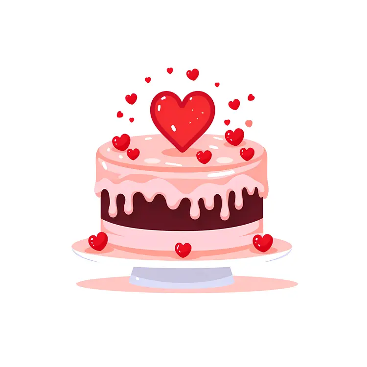 Heart Cake with Pink Icing