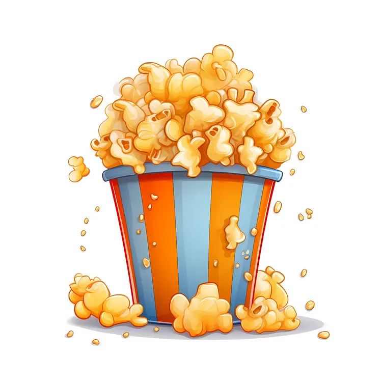 Colorful Popcorn Bucket Illustration