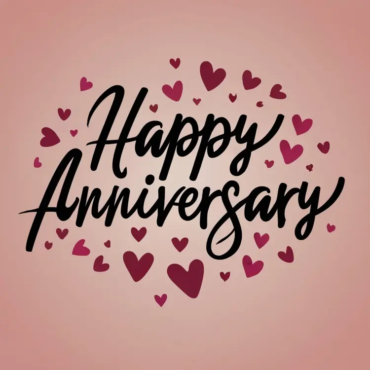 Happy Anniversary with Simple Hearts