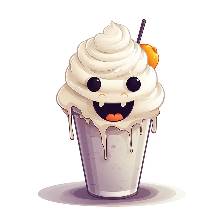 Halloween Pumpkin Milkshake with Whipped Cream