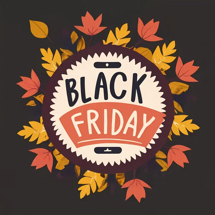 Autumn-themed Black Friday text