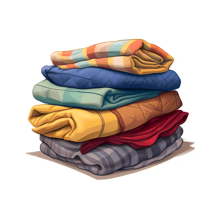 Stack of Folded Clothes in Different Colors