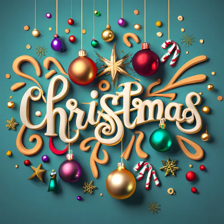 Christmas with Baubles and Candy Canes