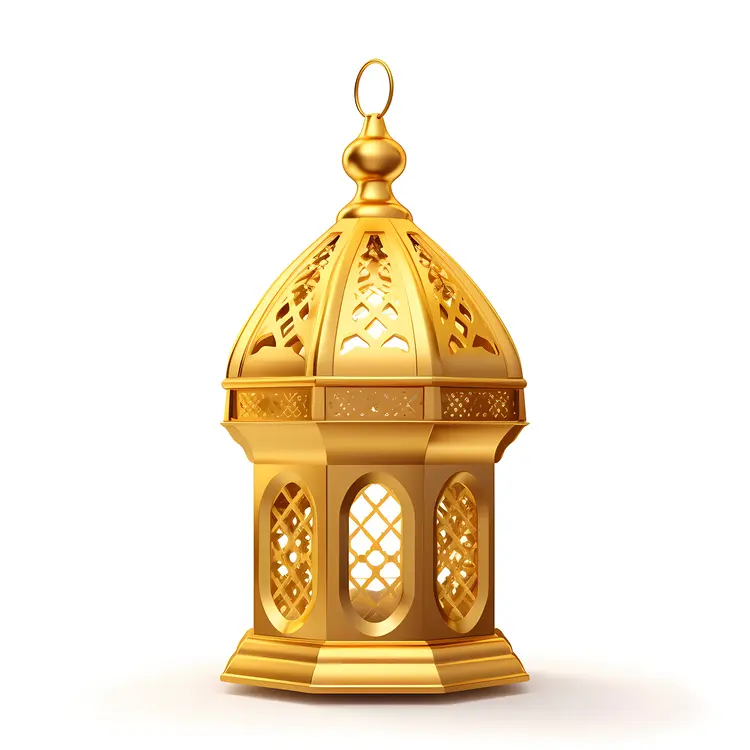 Golden Lantern with Geometric Patterns