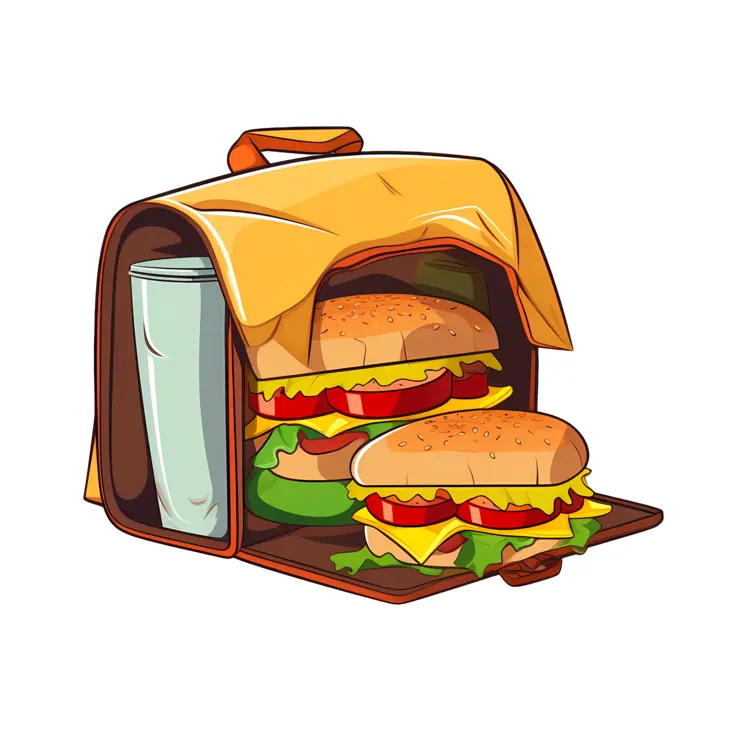 Two Burgers with a Drink in a Bag