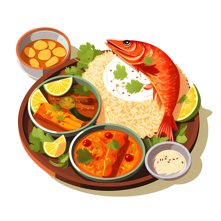 Fish and Rice with Soup and Lime