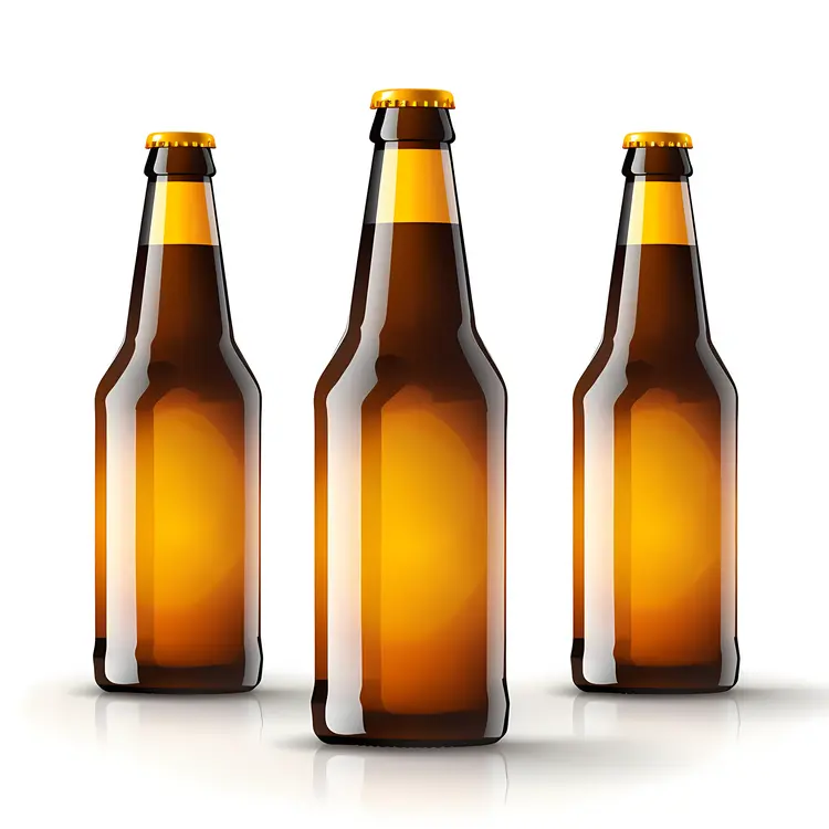 Three Brown Glass Bottles