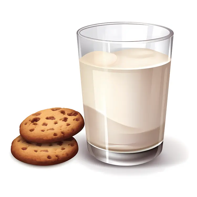 Glass of Milk with Cookies for Christmas