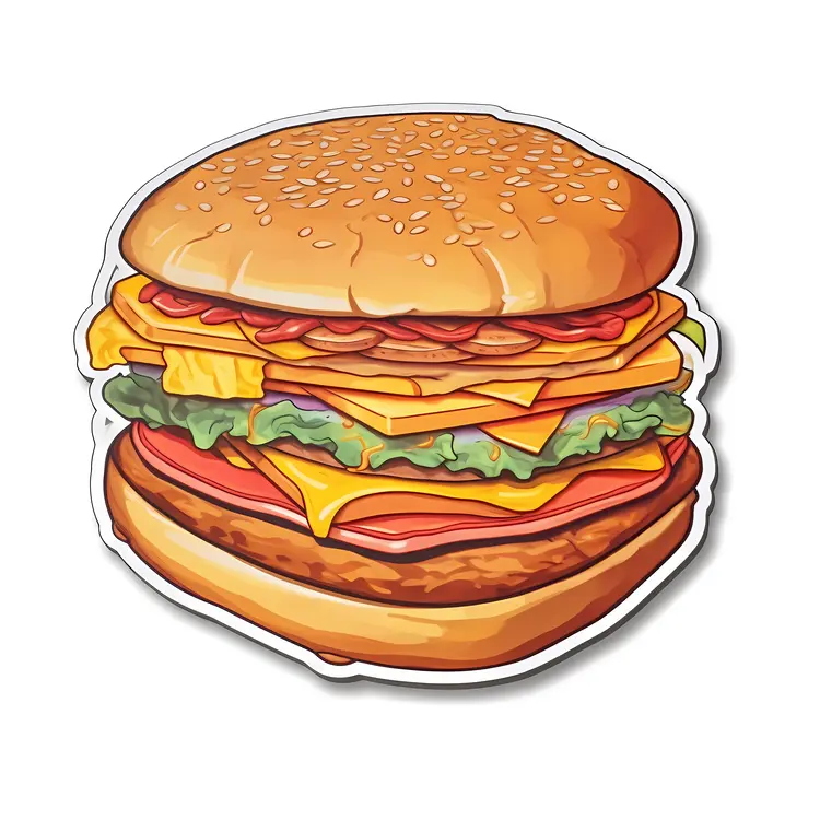 Delicious Cheeseburger Illustration