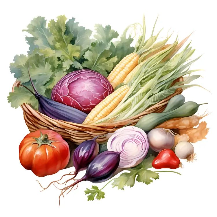 Basket of Fresh Vegetables