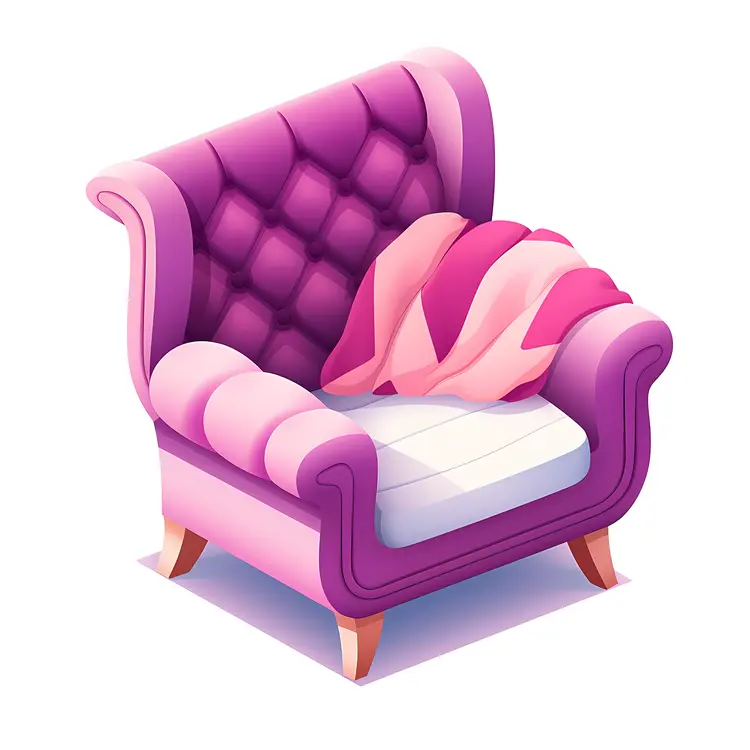 Tufted Armchair with Cozy Blanket