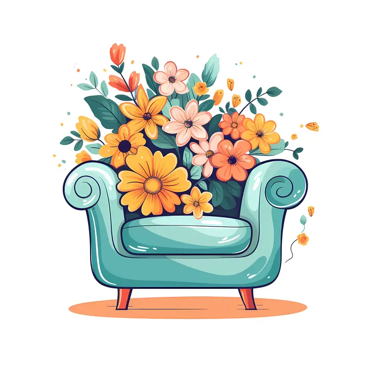Floral Armchair Illustration for Home Decor