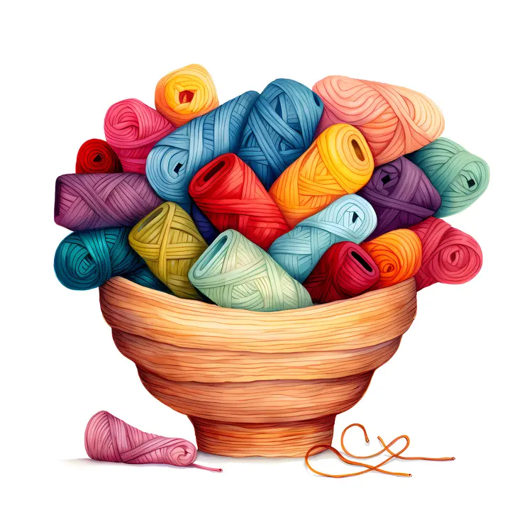 Bowl of Colorful Yarn
