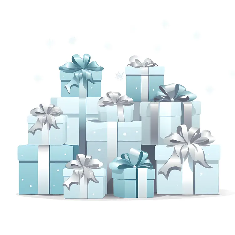 Blue and Silver Christmas Gift Boxes