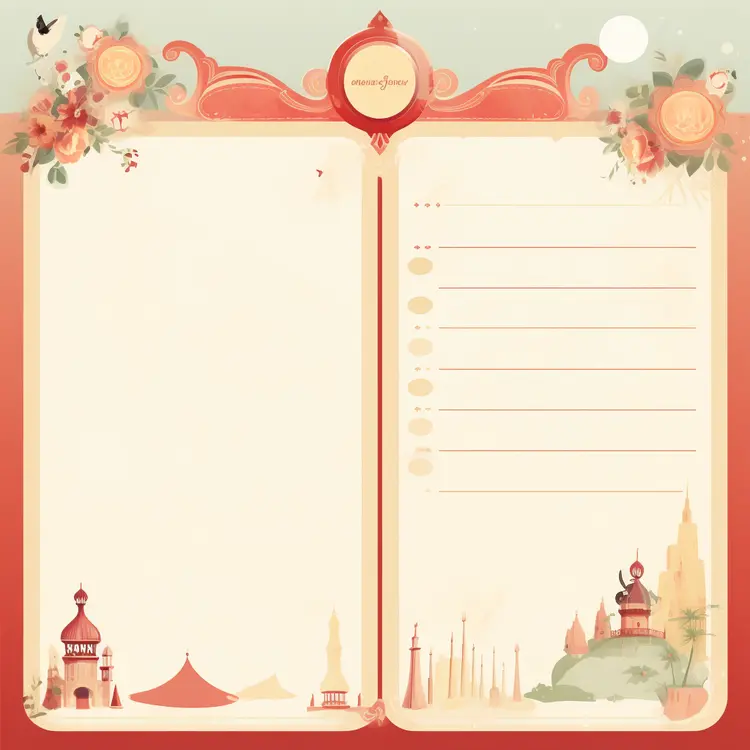Beautiful Decorative Notebook Page with Floral Design