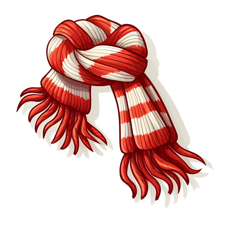 Red and White Scarf Illustration