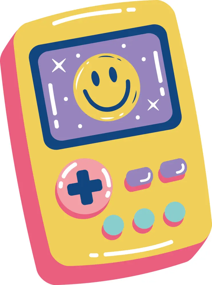Yellow Handheld Game Console with Smile