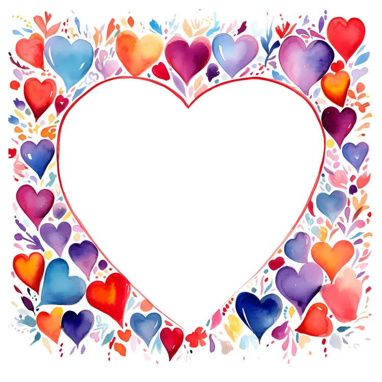 Watercolor Heart Frame