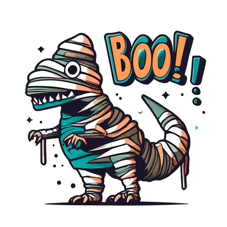 Mummy Dinosaur Saying Boo